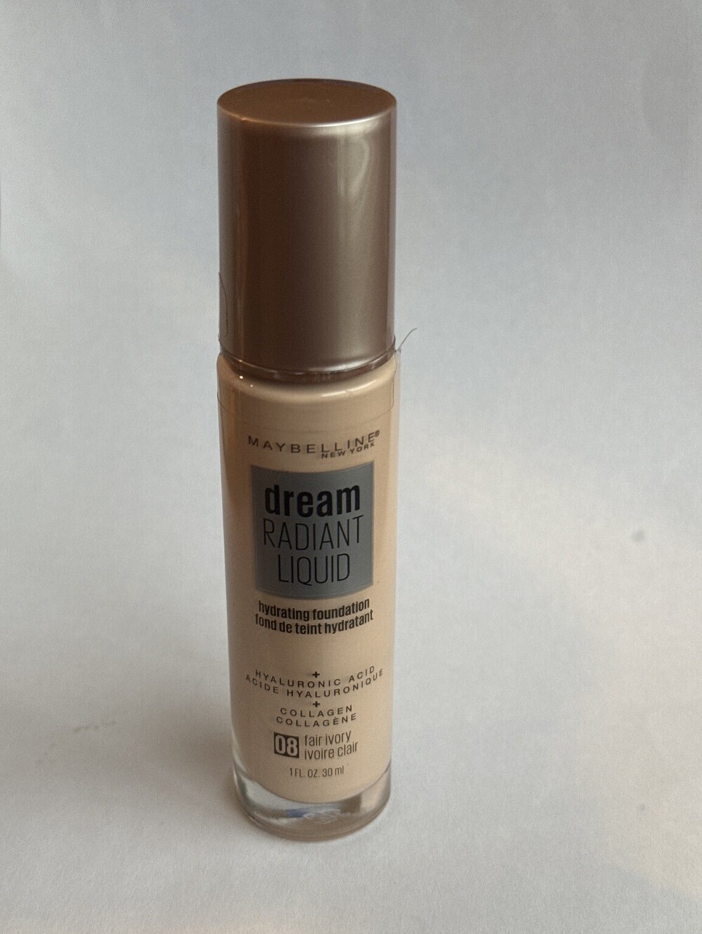 new Maybelline Dream Radiant Liquid Hydrating Foundation 08 Fair Ivory